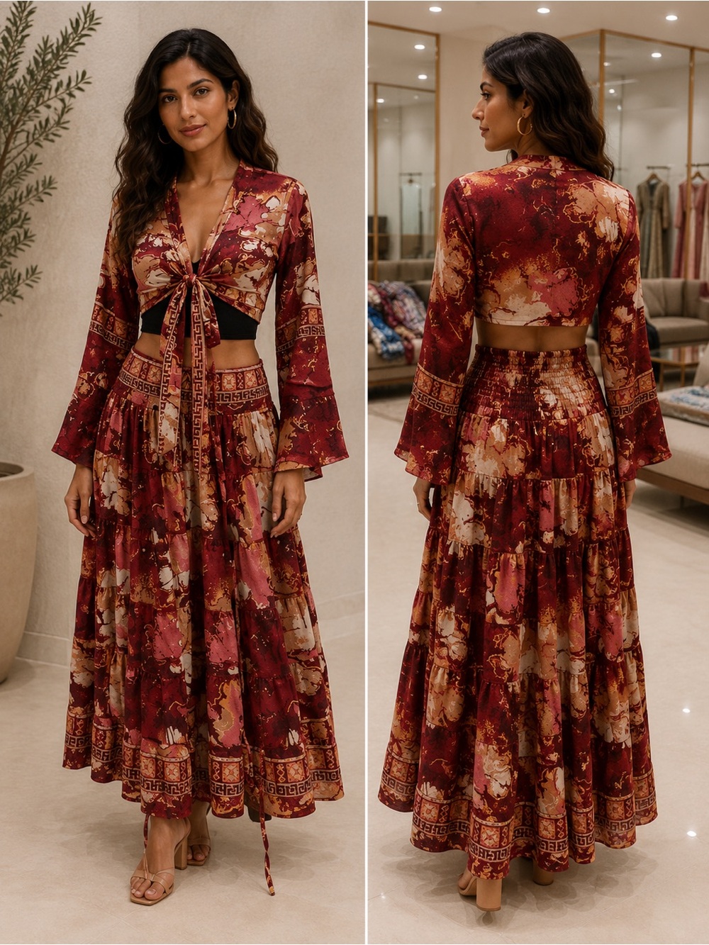 Made in India Silk Blend 2pcs Skirt set